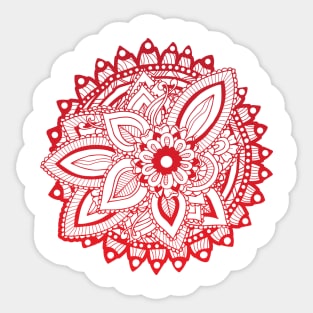 Red zentangle mandala Sticker